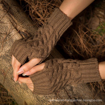 Wholesale Lady′s Finger-Less Basic Knitted Arm Warmer Acrylic Knitted Long Gloves